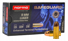 Norma 9mmLuger 124gr JHP Safeguard